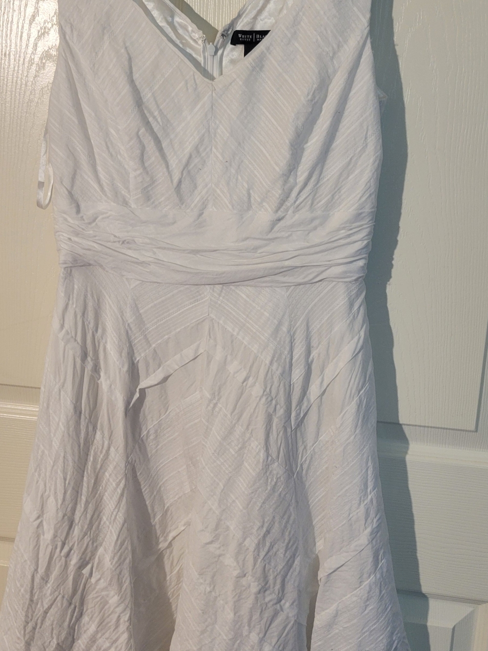 White House Black Market White Strapless A-Line Dress with Ruched Waist